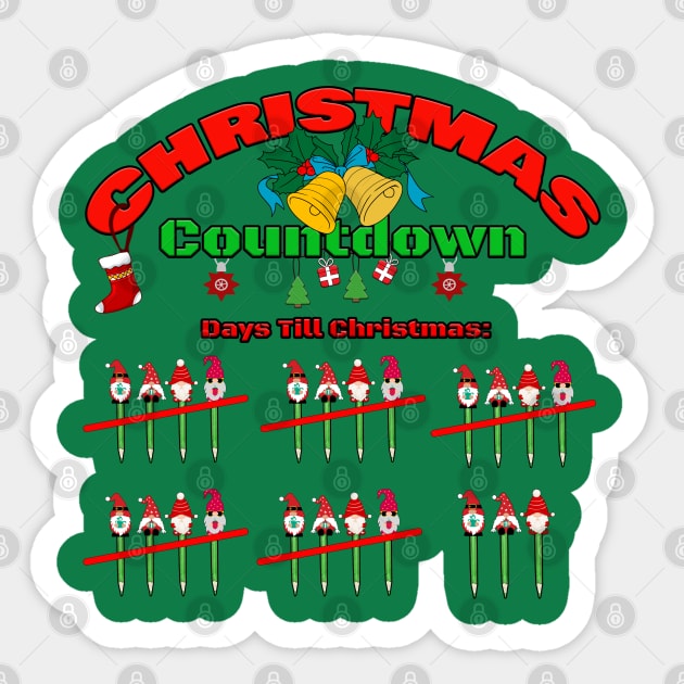 Gnome Christmas Countdown Sticker by Green Gecko Creative